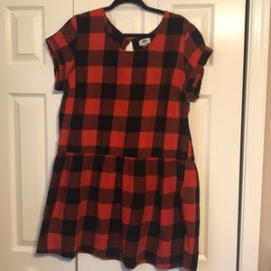 Checkered Drop Waist Dress